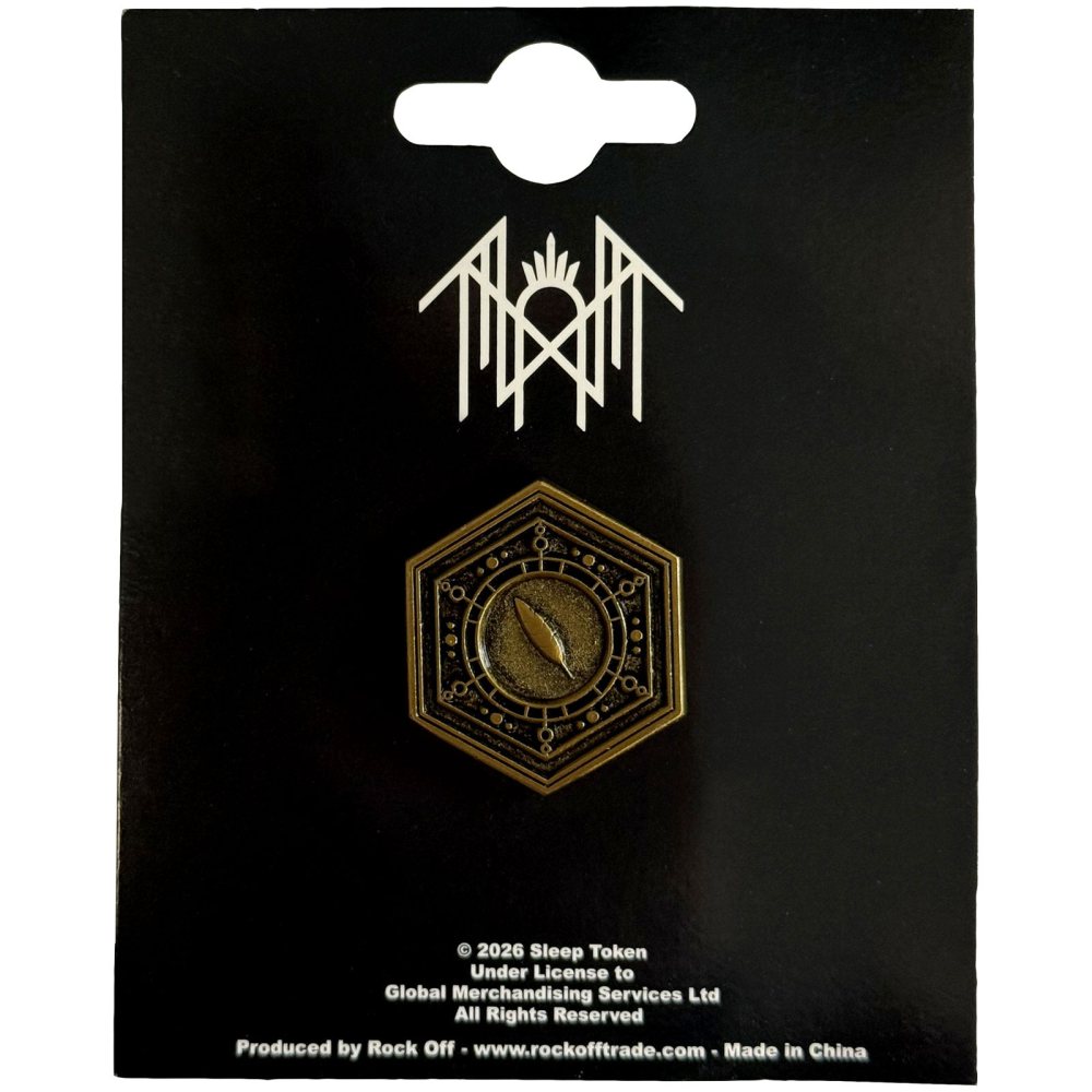 Sleep Token - Emergence Feathered Host Button pin - Goldfarben/Schwarz